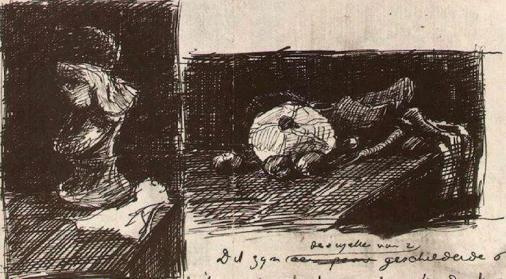 WikiOO.org - Enciklopedija likovnih umjetnosti - Slikarstvo, umjetnička djela Vincent Van Gogh - Sculpture and Still Life with Cabbage and Clogs