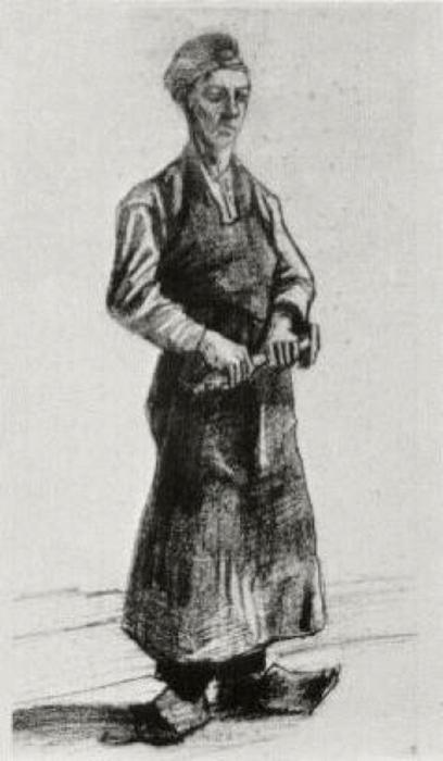 WikiOO.org – 美術百科全書 - 繪畫，作品 Vincent Van Gogh - 一个木匠用围裙