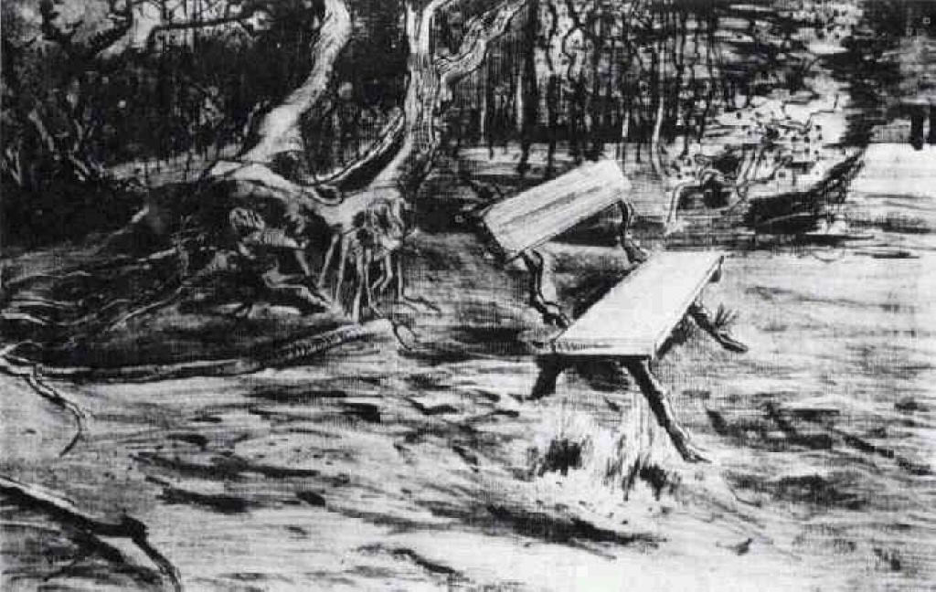 WikiOO.org - Encyclopedia of Fine Arts - Maalaus, taideteos Vincent Van Gogh - Bench in a Wood