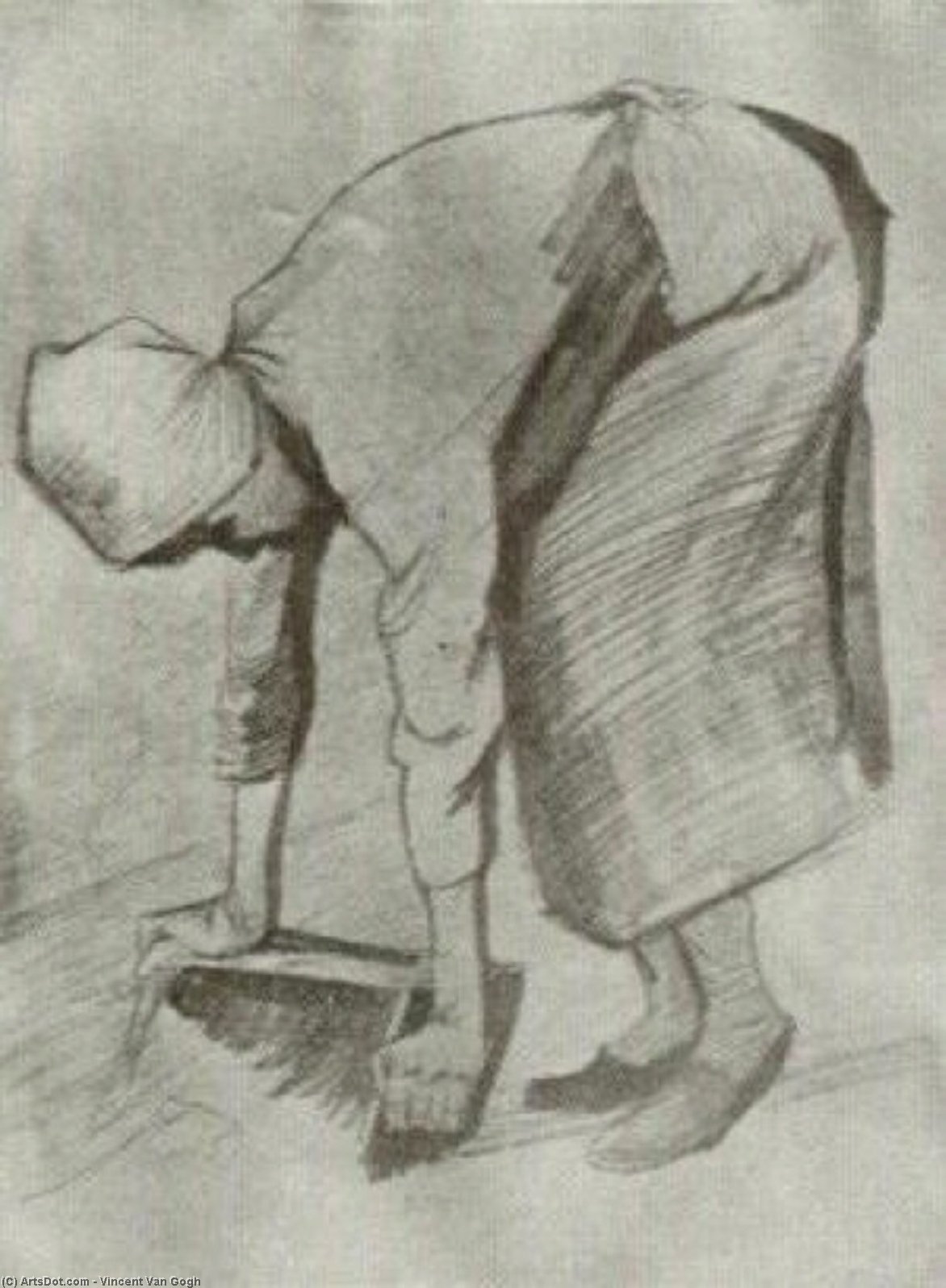 Wikioo.org - Bách khoa toàn thư về mỹ thuật - Vẽ tranh, Tác phẩm nghệ thuật Vincent Van Gogh - Bending Woman