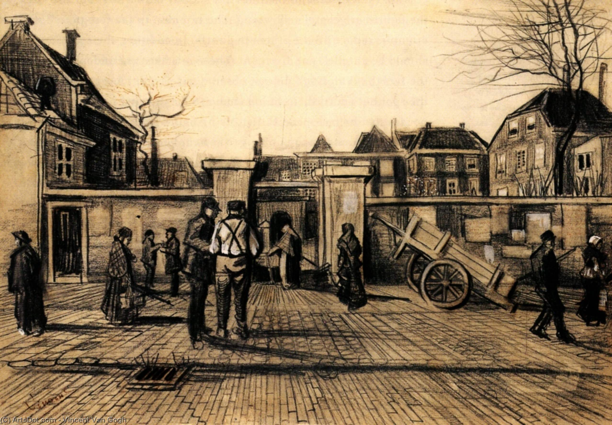 Wikioo.org - Encyklopedia Sztuk Pięknych - Malarstwo, Grafika Vincent Van Gogh - Entrance to the Pawn Bank, The Hague