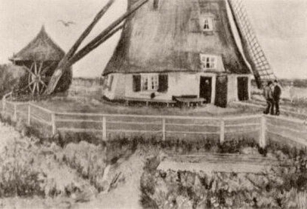 Wikoo.org - موسوعة الفنون الجميلة - اللوحة، العمل الفني Vincent Van Gogh - Lower Part of the Windmill De Laakmolen