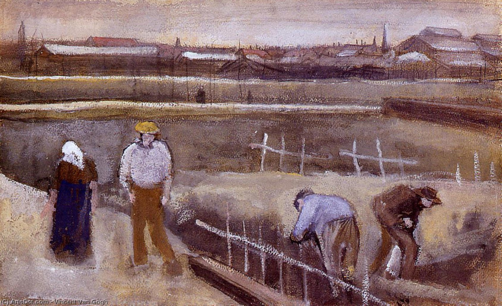 WikiOO.org - Encyclopedia of Fine Arts - Målning, konstverk Vincent Van Gogh - Meadows near Rijswijk