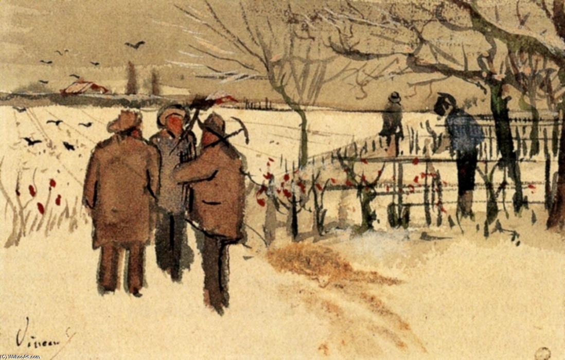 Wikioo.org – L'Enciclopedia delle Belle Arti - Pittura, Opere di Vincent Van Gogh - Minatori contro  Antartico  la neve  Inverno