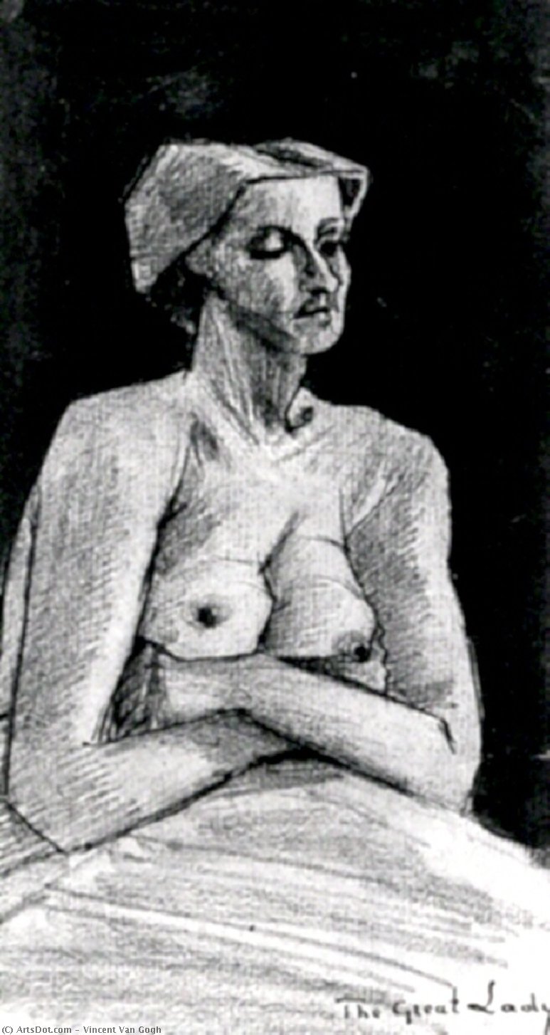 WikiOO.org - אנציקלופדיה לאמנויות יפות - ציור, יצירות אמנות Vincent Van Gogh - Nude Woman, Half-Length