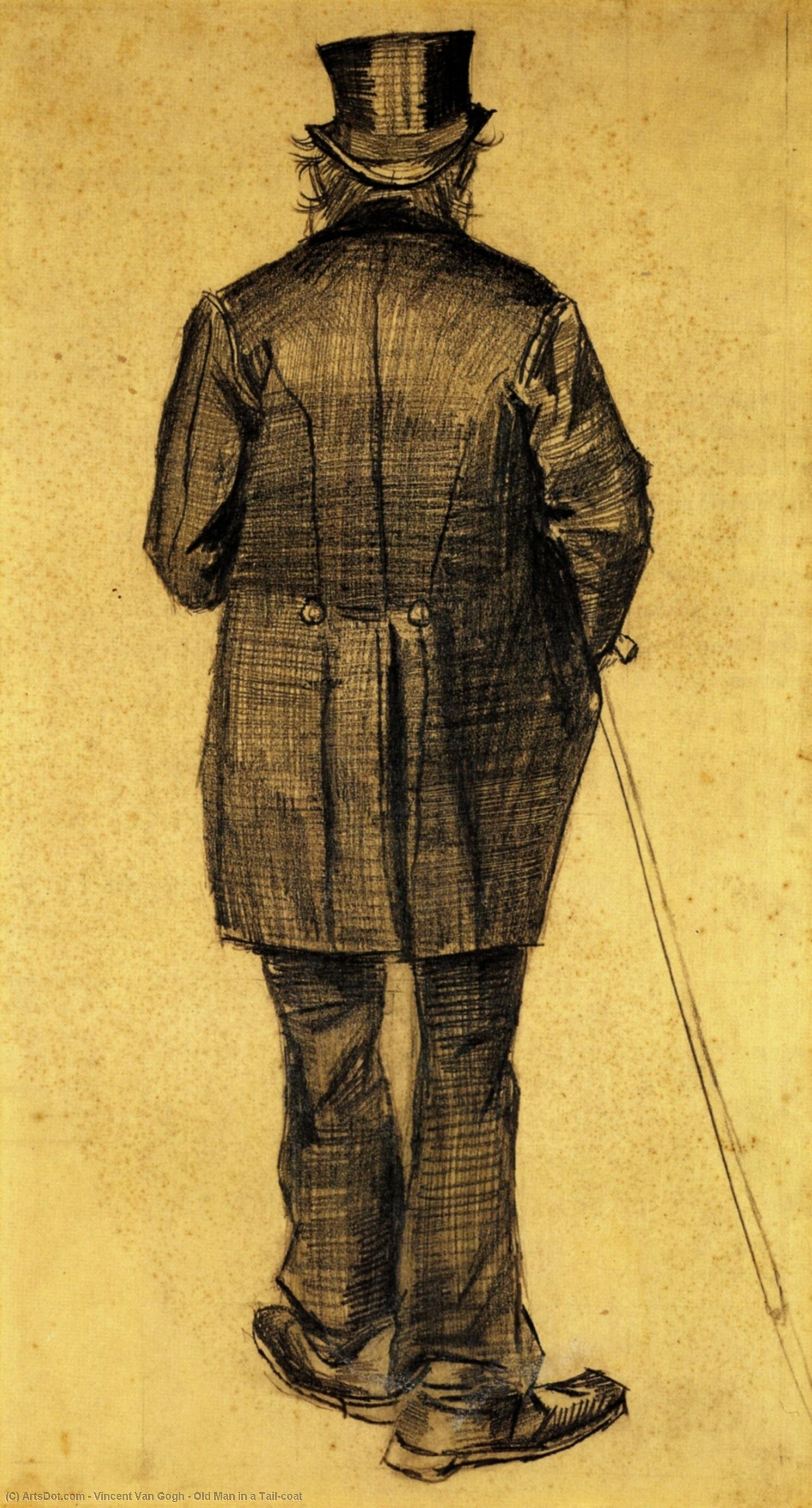 Wikioo.org – La Enciclopedia de las Bellas Artes - Pintura, Obras de arte de Vincent Van Gogh - viejo hombre en un Tail-coat
