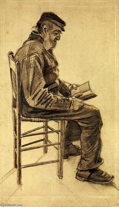 Wikioo.org - Encyklopedia Sztuk Pięknych - Malarstwo, Grafika Vincent Van Gogh - Old Man Reading