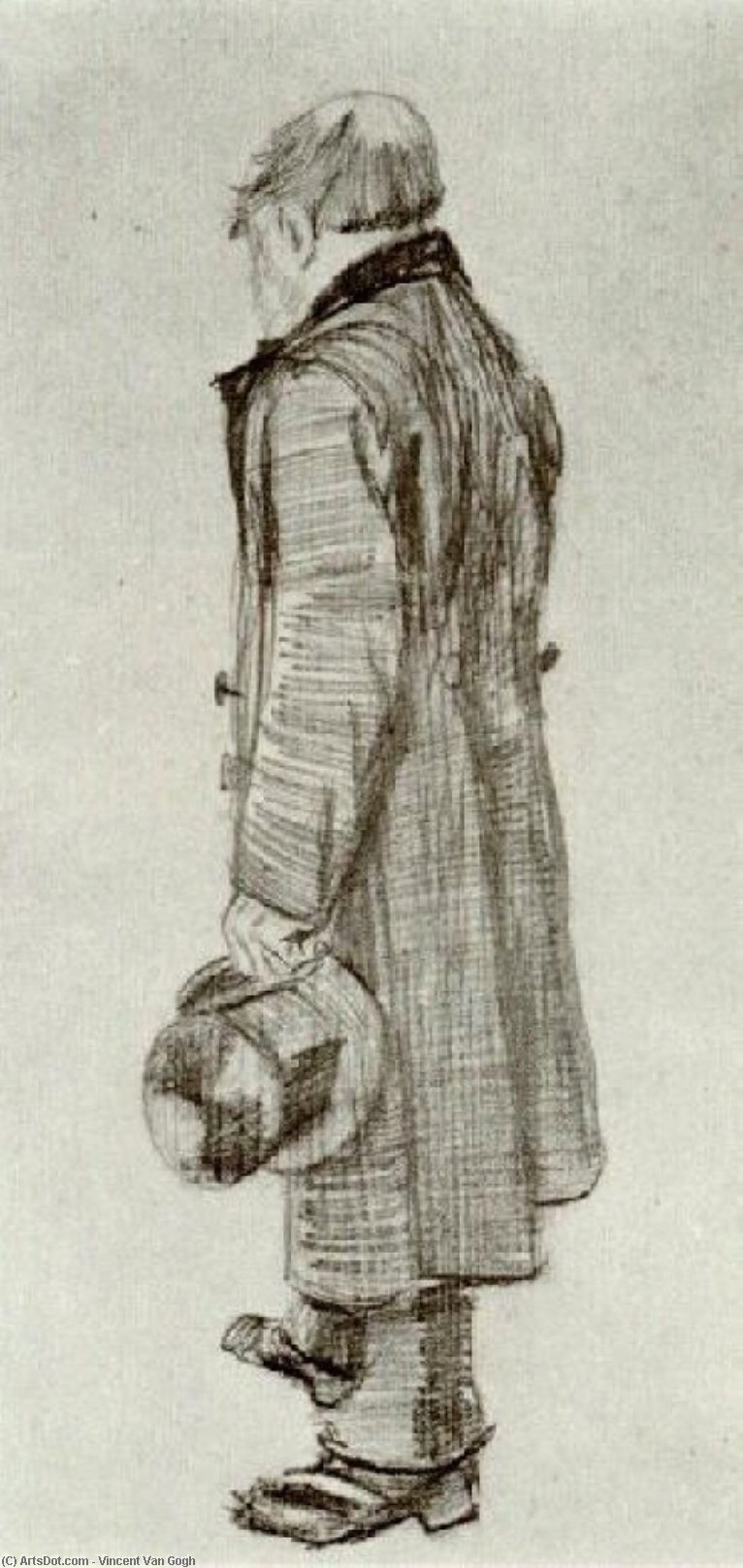 Wikioo.org - Bách khoa toàn thư về mỹ thuật - Vẽ tranh, Tác phẩm nghệ thuật Vincent Van Gogh - Orphan Man Holding Top Hat in his Hand