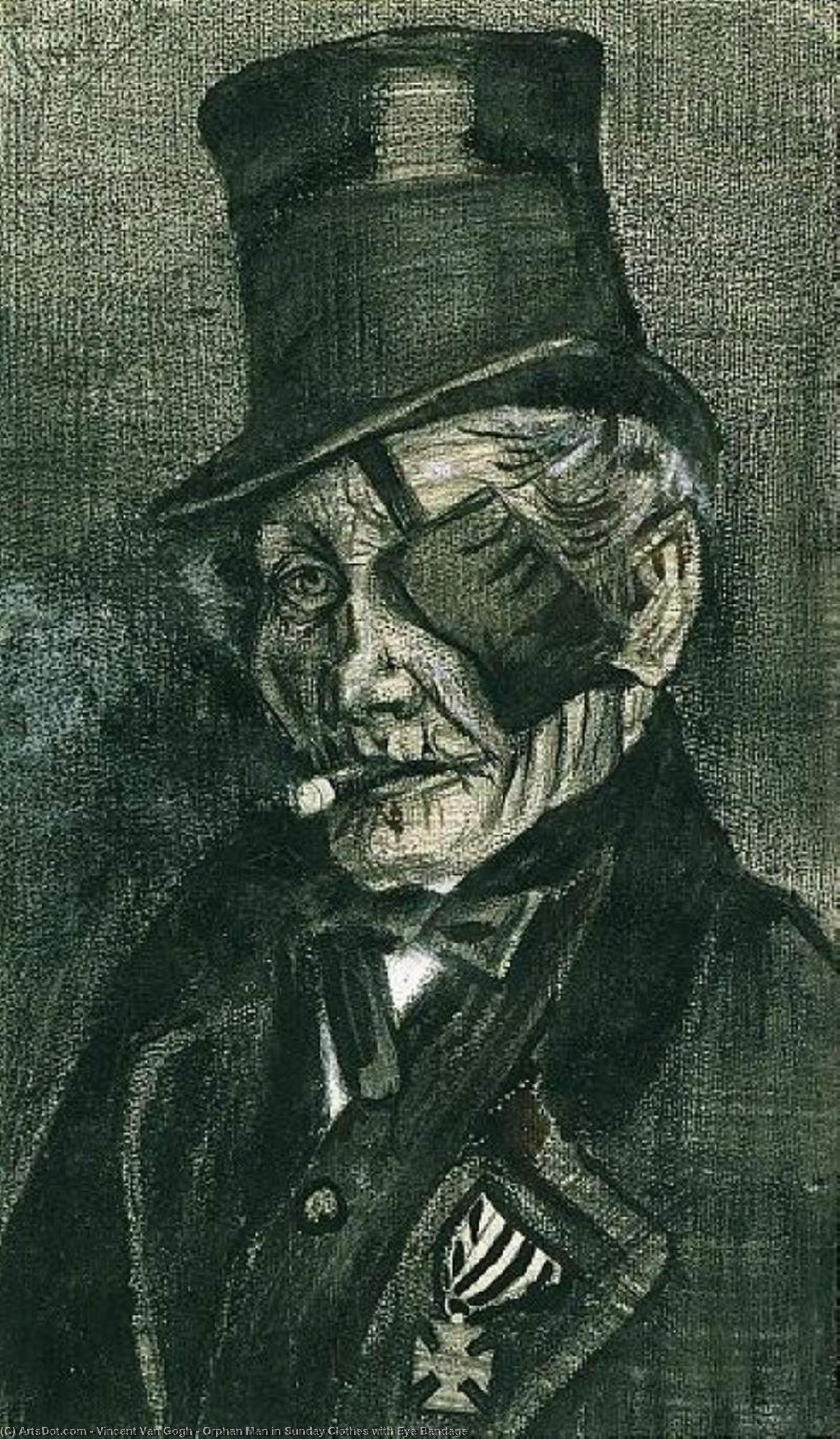 WikiOO.org - Enciklopedija likovnih umjetnosti - Slikarstvo, umjetnička djela Vincent Van Gogh - Orphan Man in Sunday Clothes with Eye Bandage