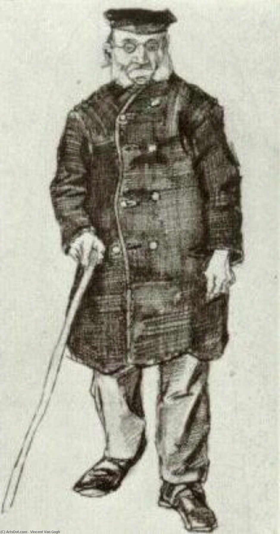 Wikioo.org - Bách khoa toàn thư về mỹ thuật - Vẽ tranh, Tác phẩm nghệ thuật Vincent Van Gogh - Orphan Man with Cap and Stick