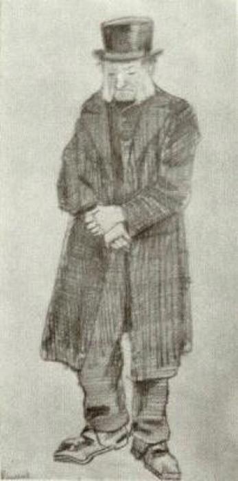 WikiOO.org - אנציקלופדיה לאמנויות יפות - ציור, יצירות אמנות Vincent Van Gogh - Orphan Man with Top Hat and Hands Crossed