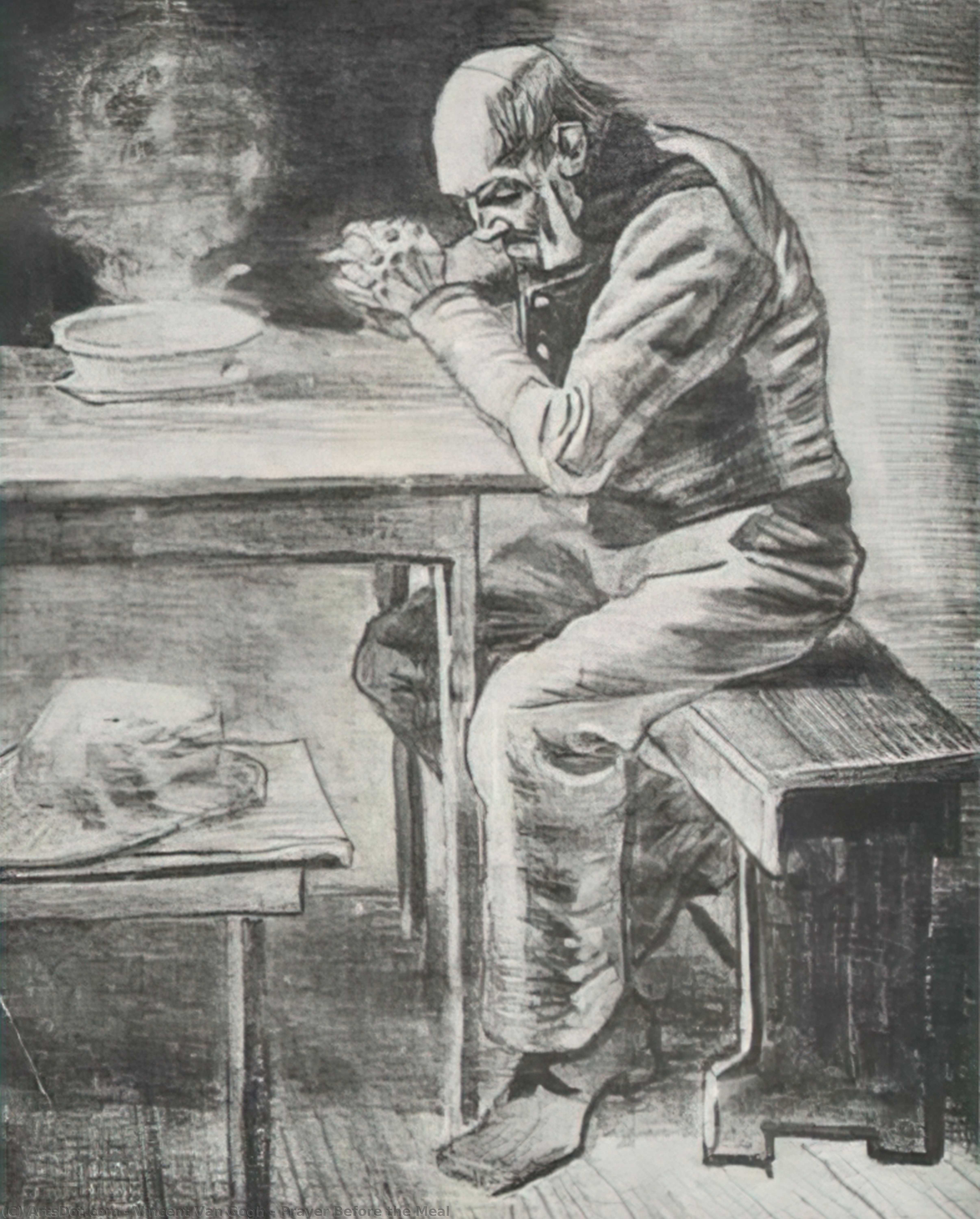 WikiOO.org - Энциклопедия изобразительного искусства - Живопись, Картины  Vincent Van Gogh - молитва перед едой