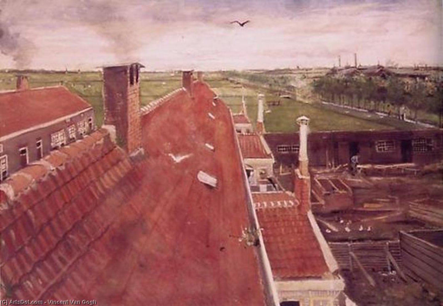 WikiOO.org - Encyclopedia of Fine Arts - Schilderen, Artwork Vincent Van Gogh - Rooftops
