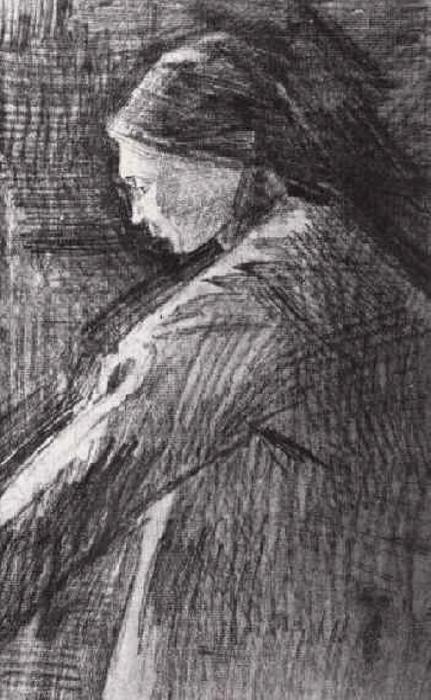 Wikioo.org – L'Enciclopedia delle Belle Arti - Pittura, Opere di Vincent Van Gogh - in piedi donna mezzo lunghezza