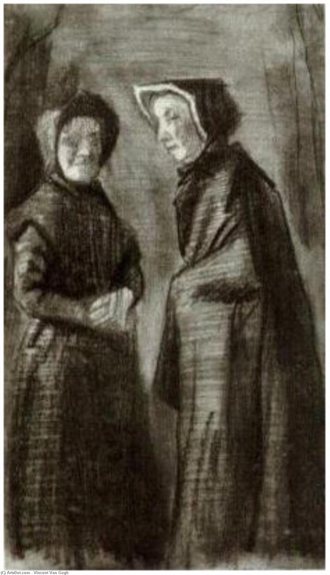 Wikioo.org - The Encyclopedia of Fine Arts - Painting, Artwork by Vincent Van Gogh - Two Women