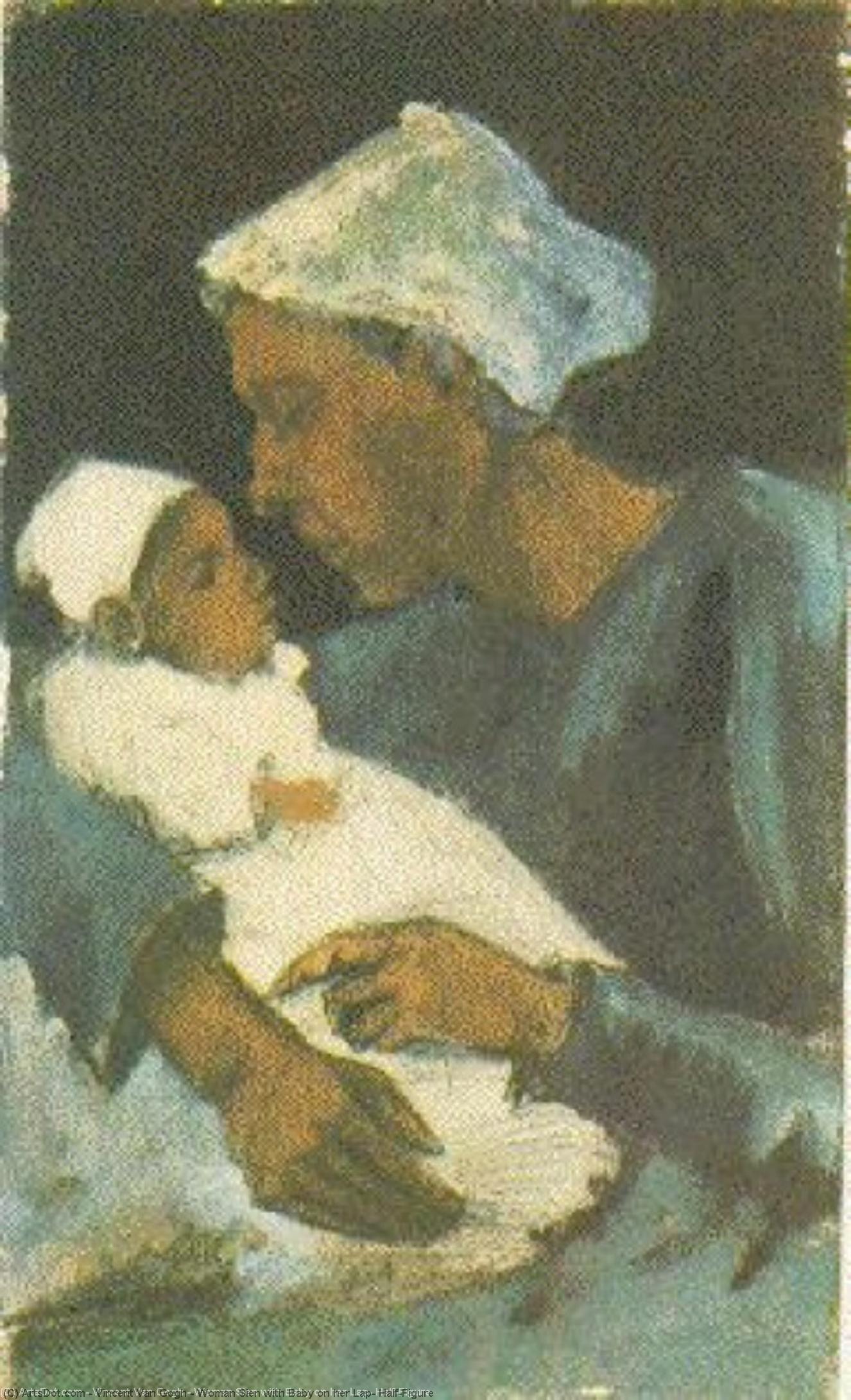 WikiOO.org - Encyclopedia of Fine Arts - Lukisan, Artwork Vincent Van Gogh - Woman Sien with Baby on her Lap, Half-Figure