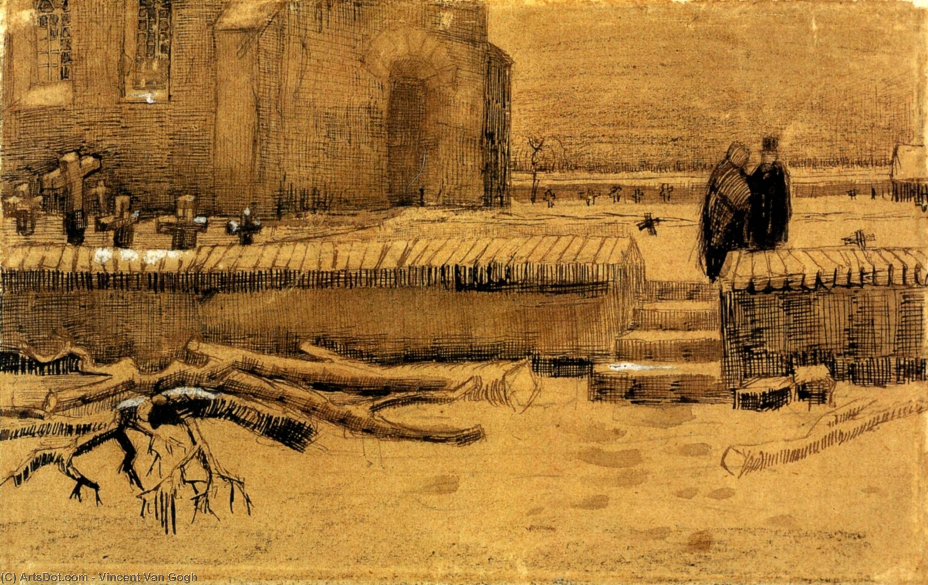 WikiOO.org - Enciklopedija likovnih umjetnosti - Slikarstvo, umjetnička djela Vincent Van Gogh - Churchyard in Winter