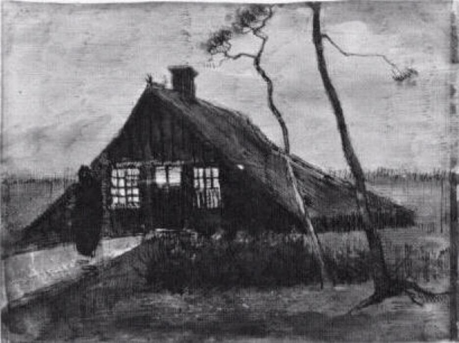 Wikioo.org - Bách khoa toàn thư về mỹ thuật - Vẽ tranh, Tác phẩm nghệ thuật Vincent Van Gogh - Farmhouse at Night