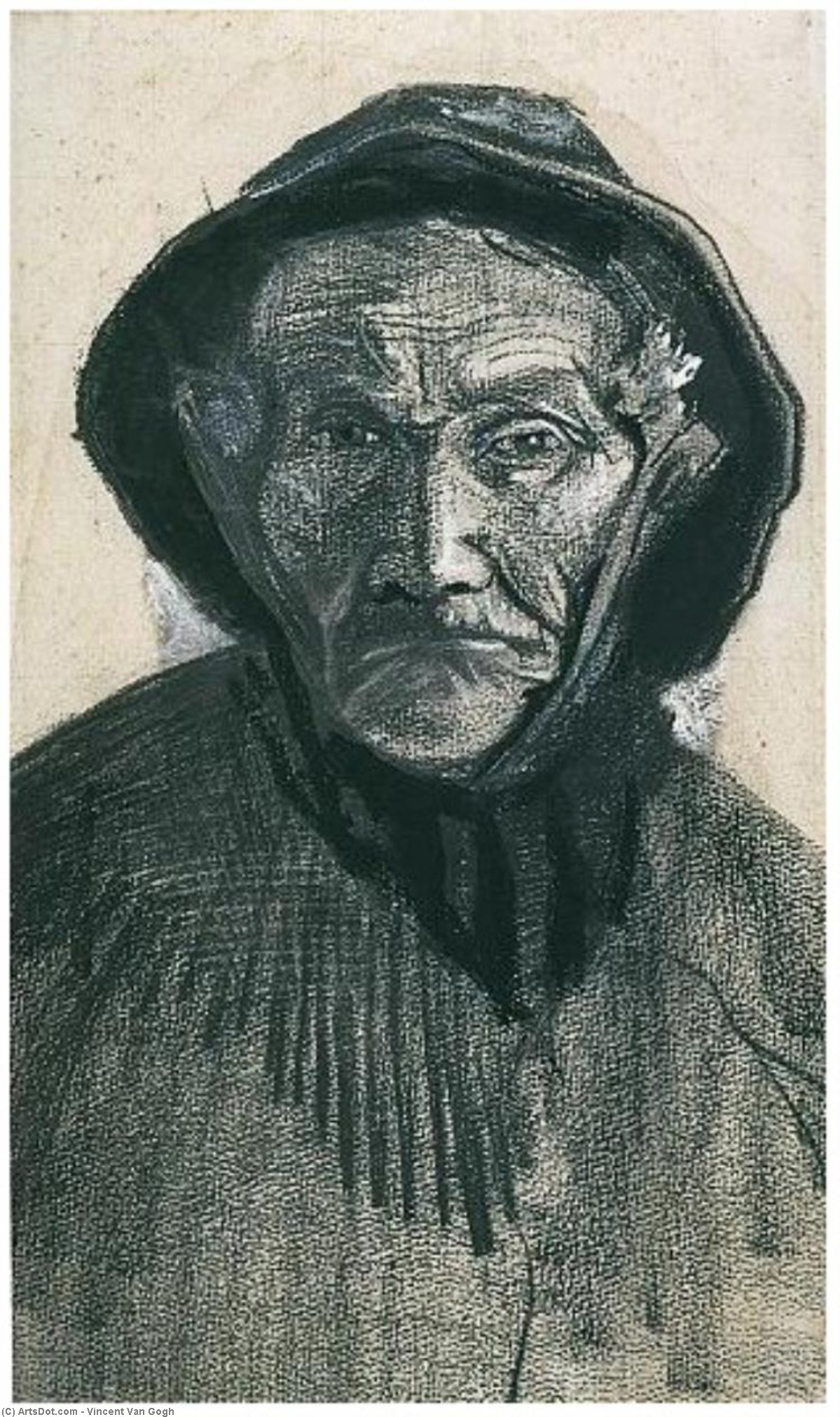 Wikioo.org - Encyklopedia Sztuk Pięknych - Malarstwo, Grafika Vincent Van Gogh - Fisherman with Sou'wester, head