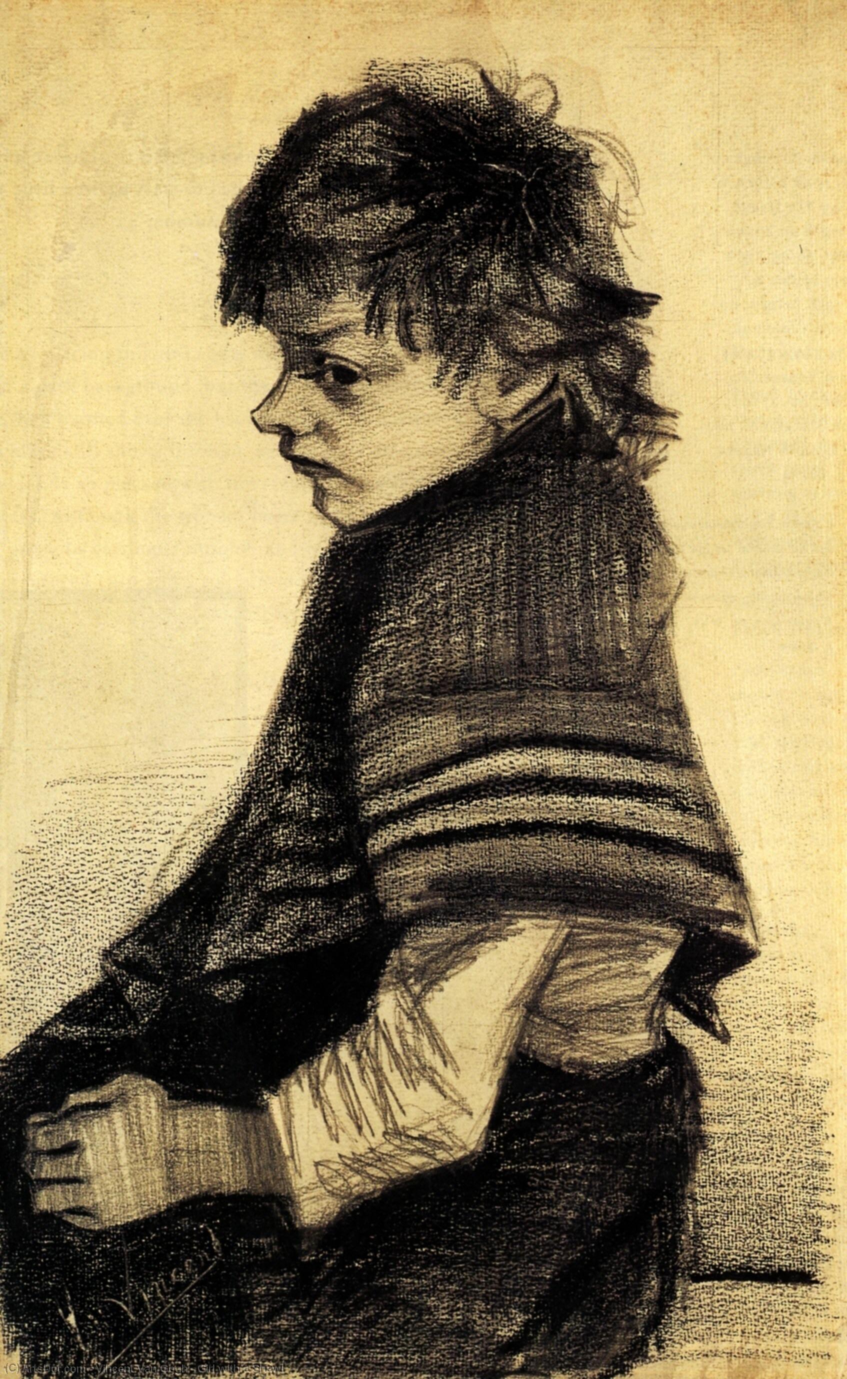 Wikioo.org - Bách khoa toàn thư về mỹ thuật - Vẽ tranh, Tác phẩm nghệ thuật Vincent Van Gogh - Girl with a Shawl
