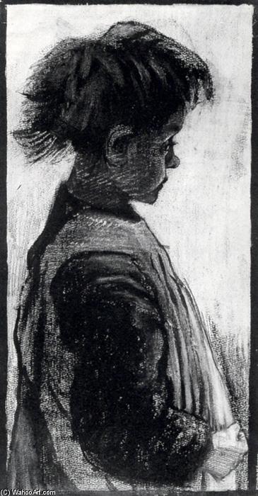 WikiOO.org - Enciklopedija likovnih umjetnosti - Slikarstvo, umjetnička djela Vincent Van Gogh - Girl with Pinafore, Half-Figure