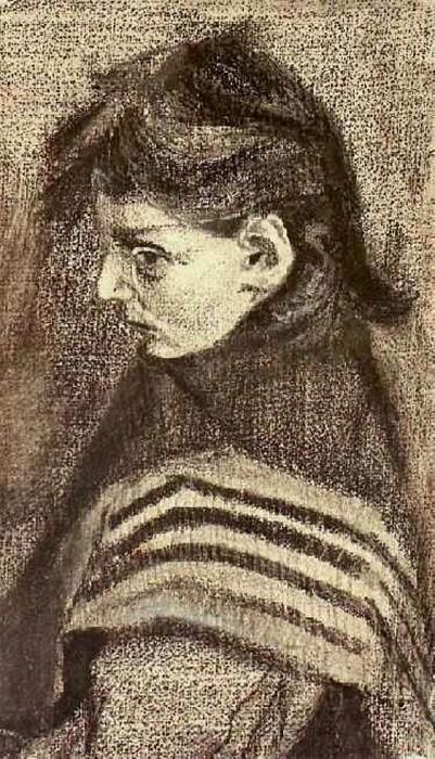 WikiOO.org - אנציקלופדיה לאמנויות יפות - ציור, יצירות אמנות Vincent Van Gogh - Girl with Shawl, Half-Figure