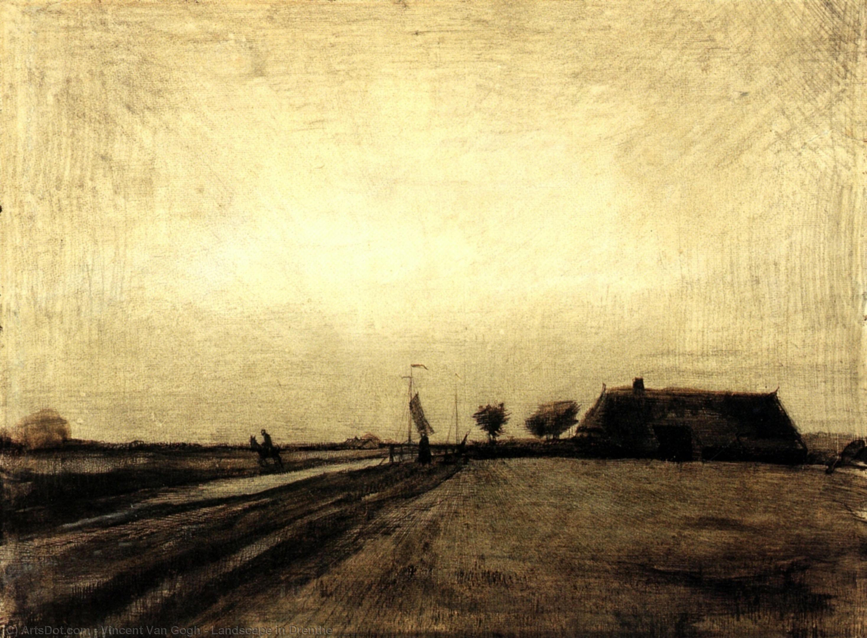 WikiOO.org - Encyclopedia of Fine Arts - Festés, Grafika Vincent Van Gogh - Landscape in Drenthe