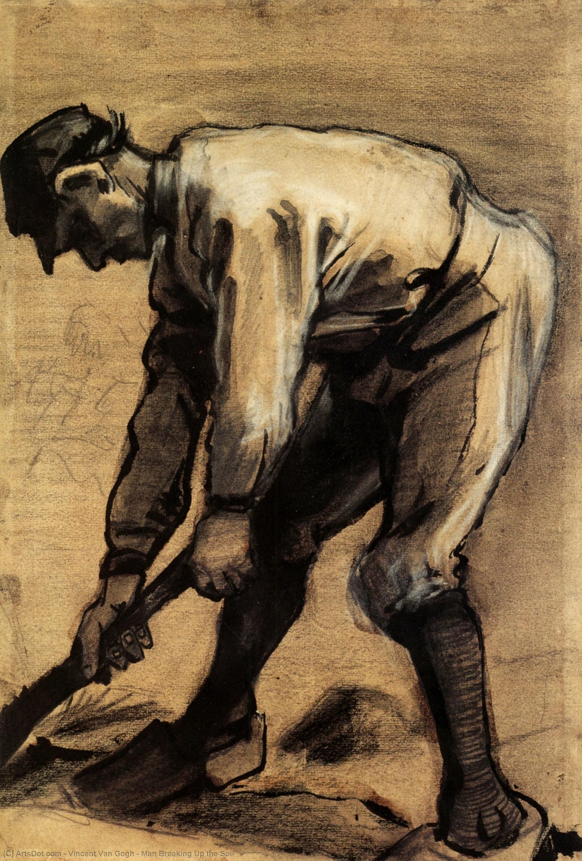 Wikioo.org – La Enciclopedia de las Bellas Artes - Pintura, Obras de arte de Vincent Van Gogh - El hombre rotura  hasta  el  tierra