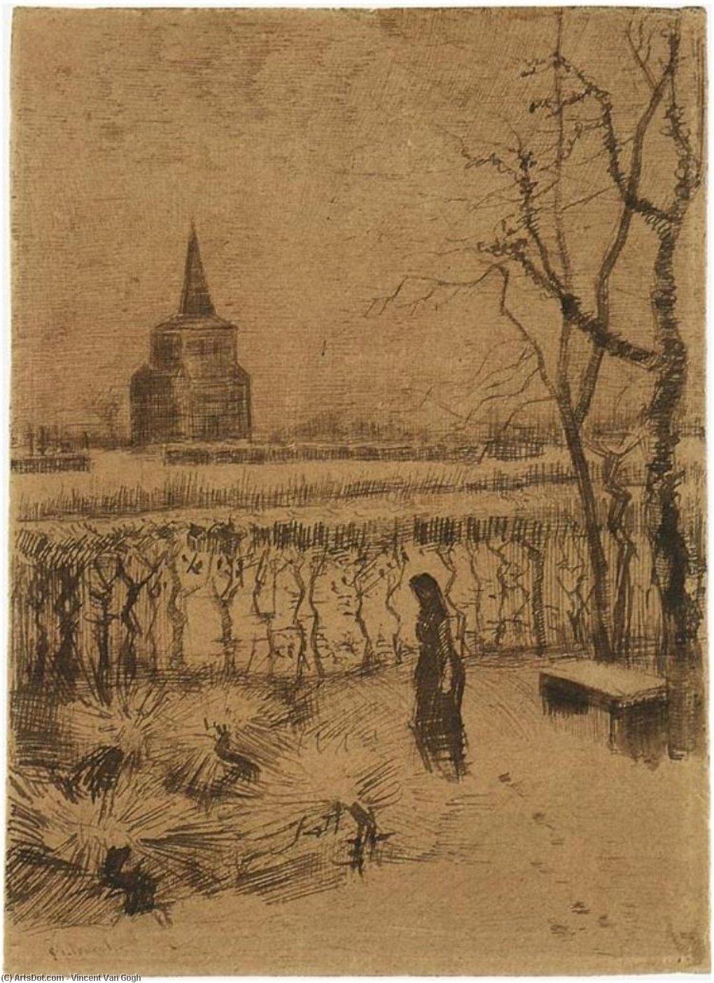Wikoo.org - موسوعة الفنون الجميلة - اللوحة، العمل الفني Vincent Van Gogh - Melancholy