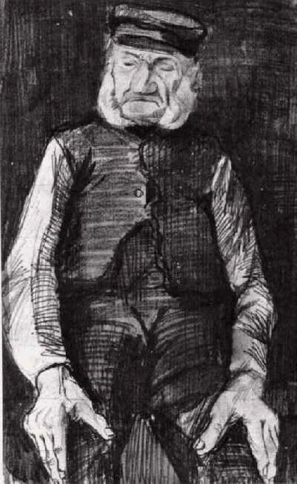 WikiOO.org - Enciklopedija likovnih umjetnosti - Slikarstvo, umjetnička djela Vincent Van Gogh - Orphan Man with Cap, Half-Length