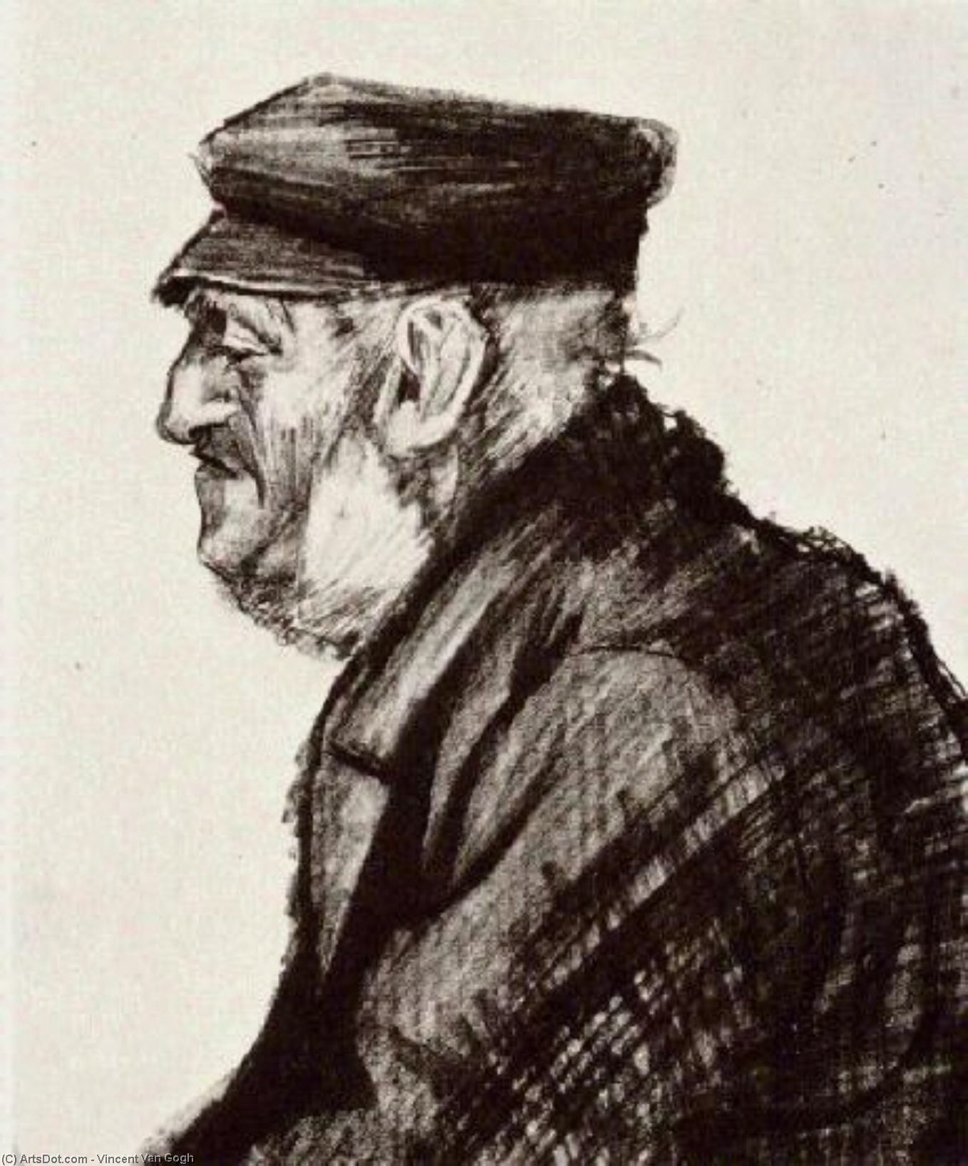Wikioo.org - The Encyclopedia of Fine Arts - Painting, Artwork by Vincent Van Gogh - Orphan Man with Cap, Head
