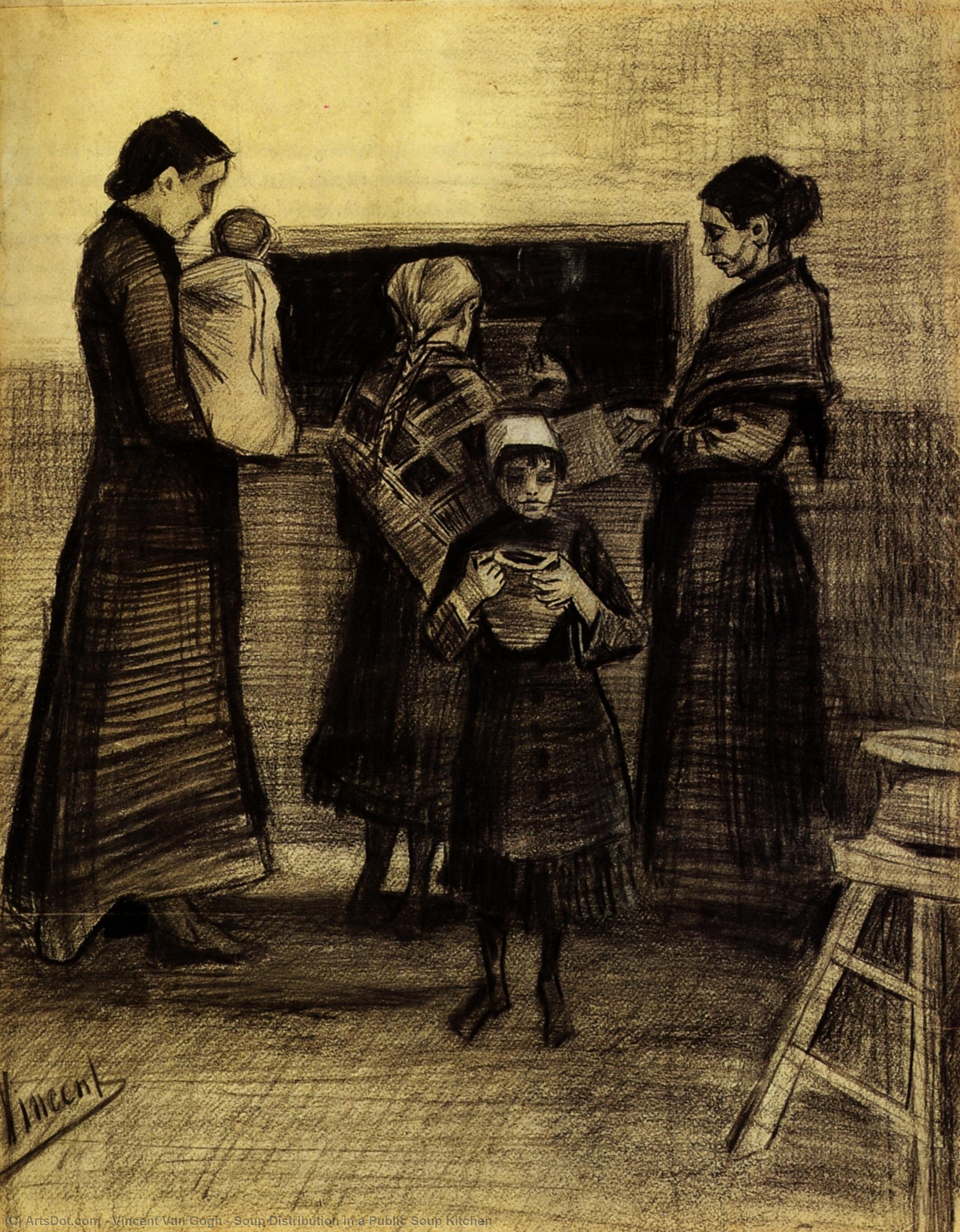 Wikioo.org - The Encyclopedia of Fine Arts - Painting, Artwork by Vincent Van Gogh - Soup Distribution in a Public Soup Kitchen
