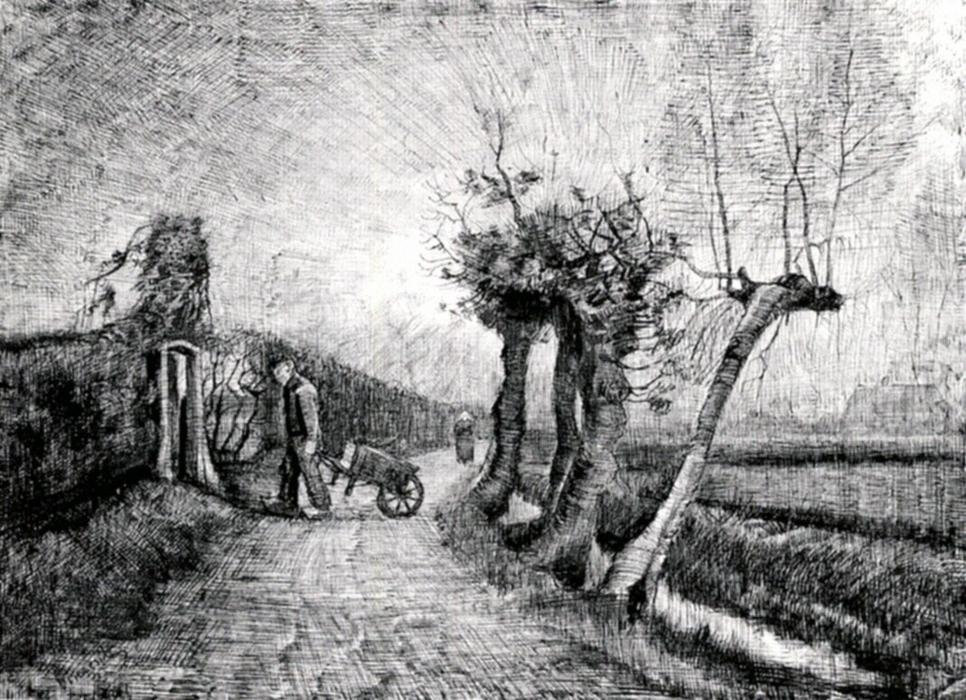 WikiOO.org - Enciklopedija likovnih umjetnosti - Slikarstvo, umjetnička djela Vincent Van Gogh - Behind the Hedges