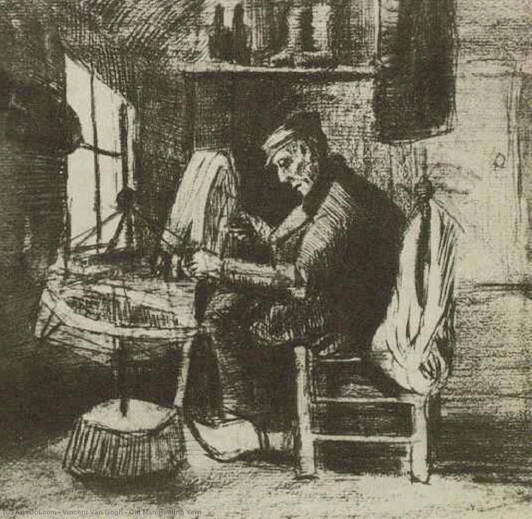 WikiOO.org - Encyclopedia of Fine Arts - Festés, Grafika Vincent Van Gogh - Old Man Reeling Yarn