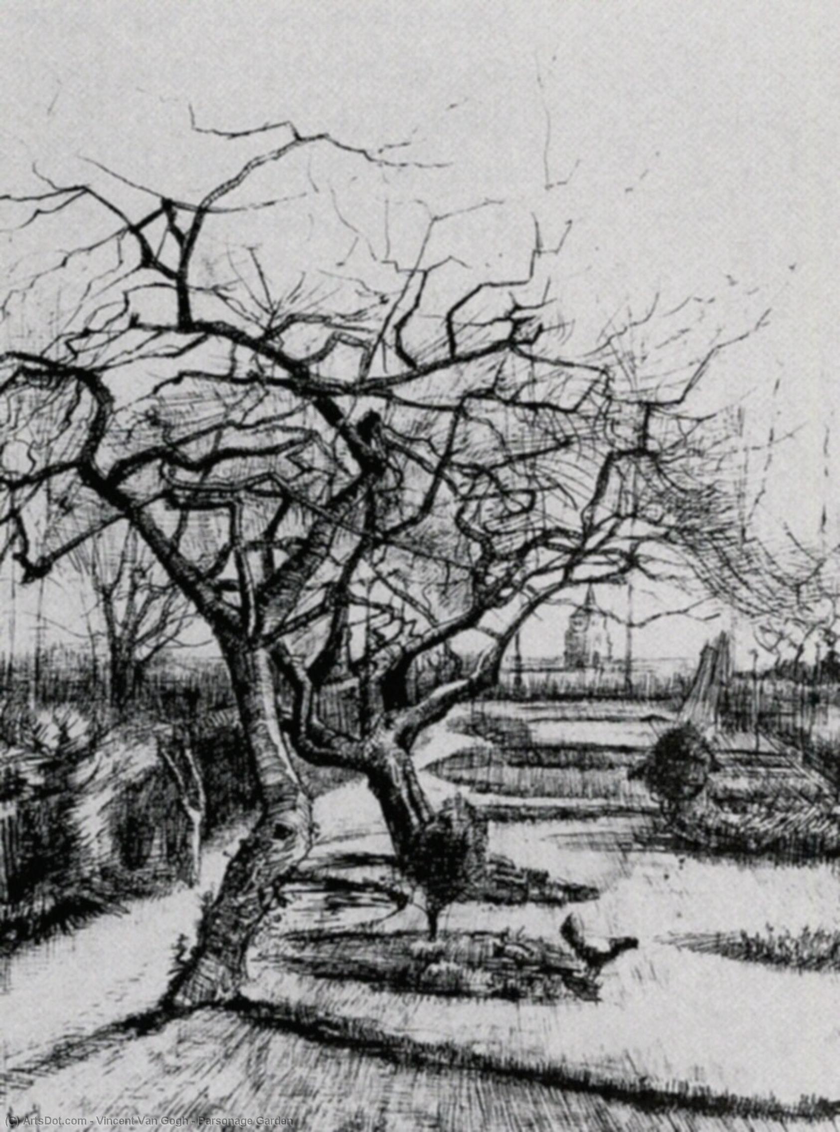 WikiOO.org - Encyclopedia of Fine Arts - Lukisan, Artwork Vincent Van Gogh - Parsonage Garden
