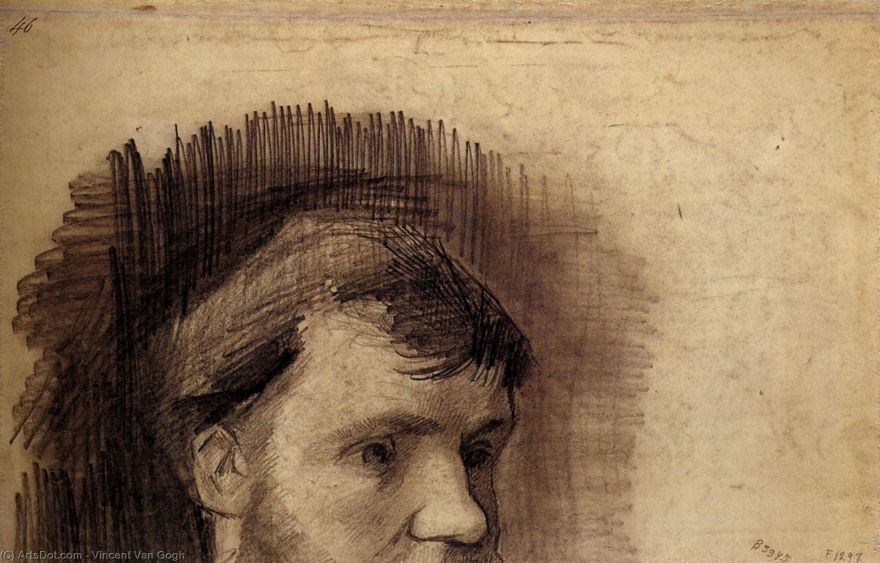 WikiOO.org - Enciklopedija likovnih umjetnosti - Slikarstvo, umjetnička djela Vincent Van Gogh - Part of a Portrait of Anthon van Rappard