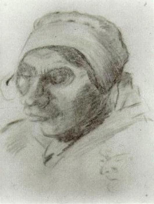 WikiOO.org - Енциклопедия за изящни изкуства - Живопис, Произведения на изкуството Vincent Van Gogh - Peasant Woman, Head