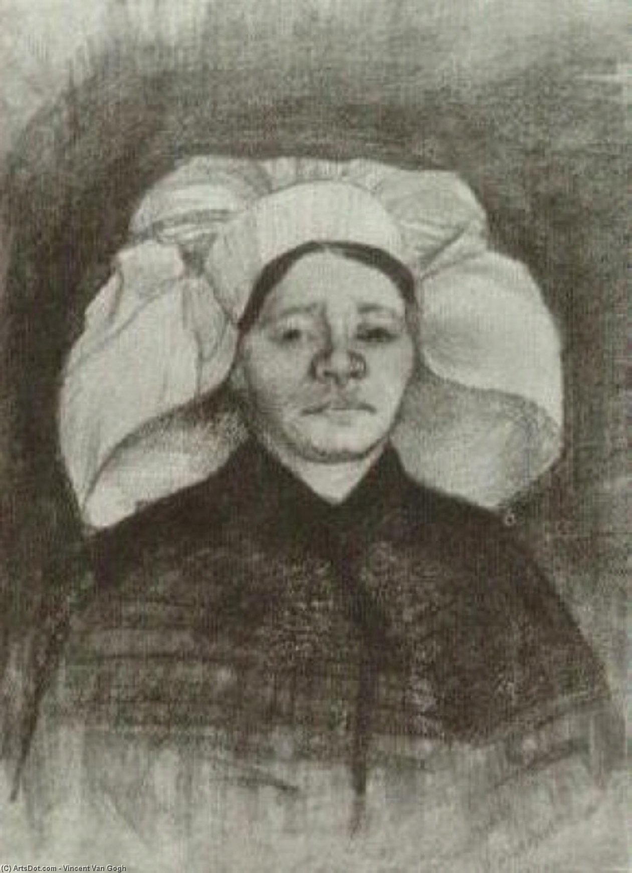 Wikioo.org - The Encyclopedia of Fine Arts - Painting, Artwork by Vincent Van Gogh - Peasant Woman, Head