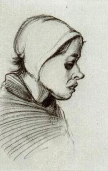 WikiOO.org - Güzel Sanatlar Ansiklopedisi - Resim, Resimler Vincent Van Gogh - Peasant Woman, Head