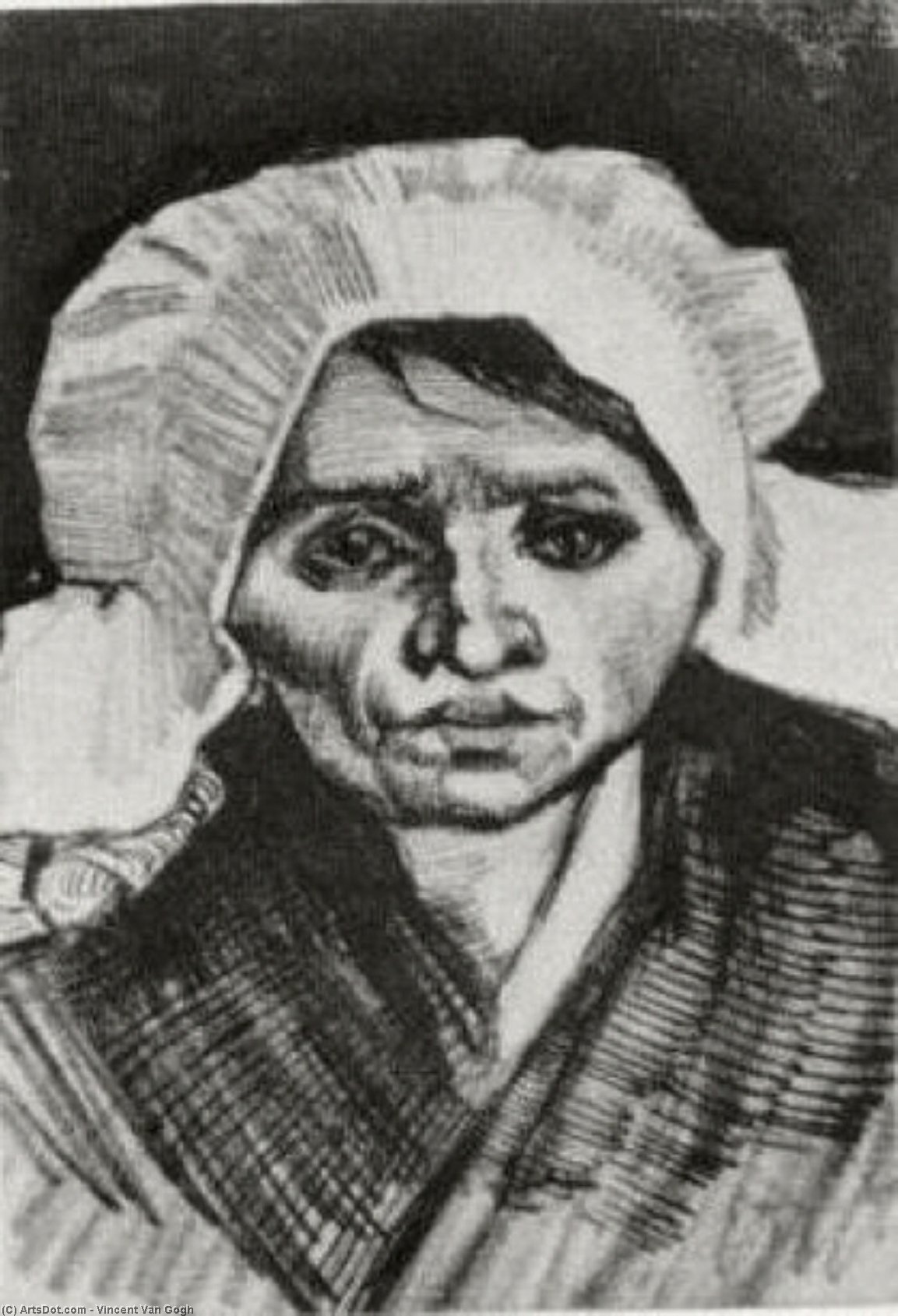 WikiOO.org - Encyclopedia of Fine Arts - Lukisan, Artwork Vincent Van Gogh - Peasant Woman, Head