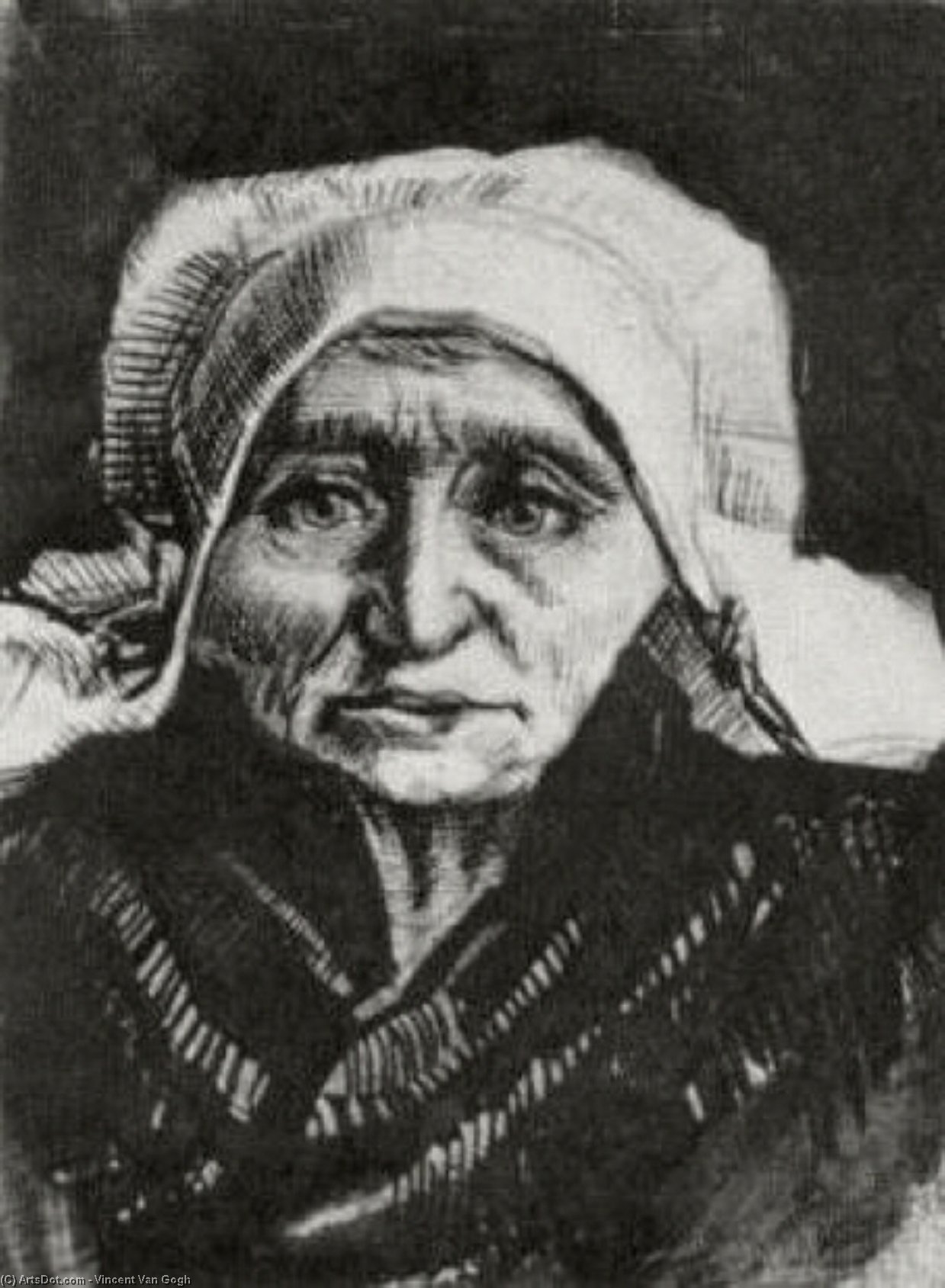WikiOO.org - אנציקלופדיה לאמנויות יפות - ציור, יצירות אמנות Vincent Van Gogh - Peasant Woman, Head