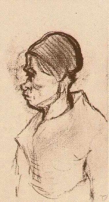 Wikioo.org - The Encyclopedia of Fine Arts - Painting, Artwork by Vincent Van Gogh - Peasant Woman, Head (8)