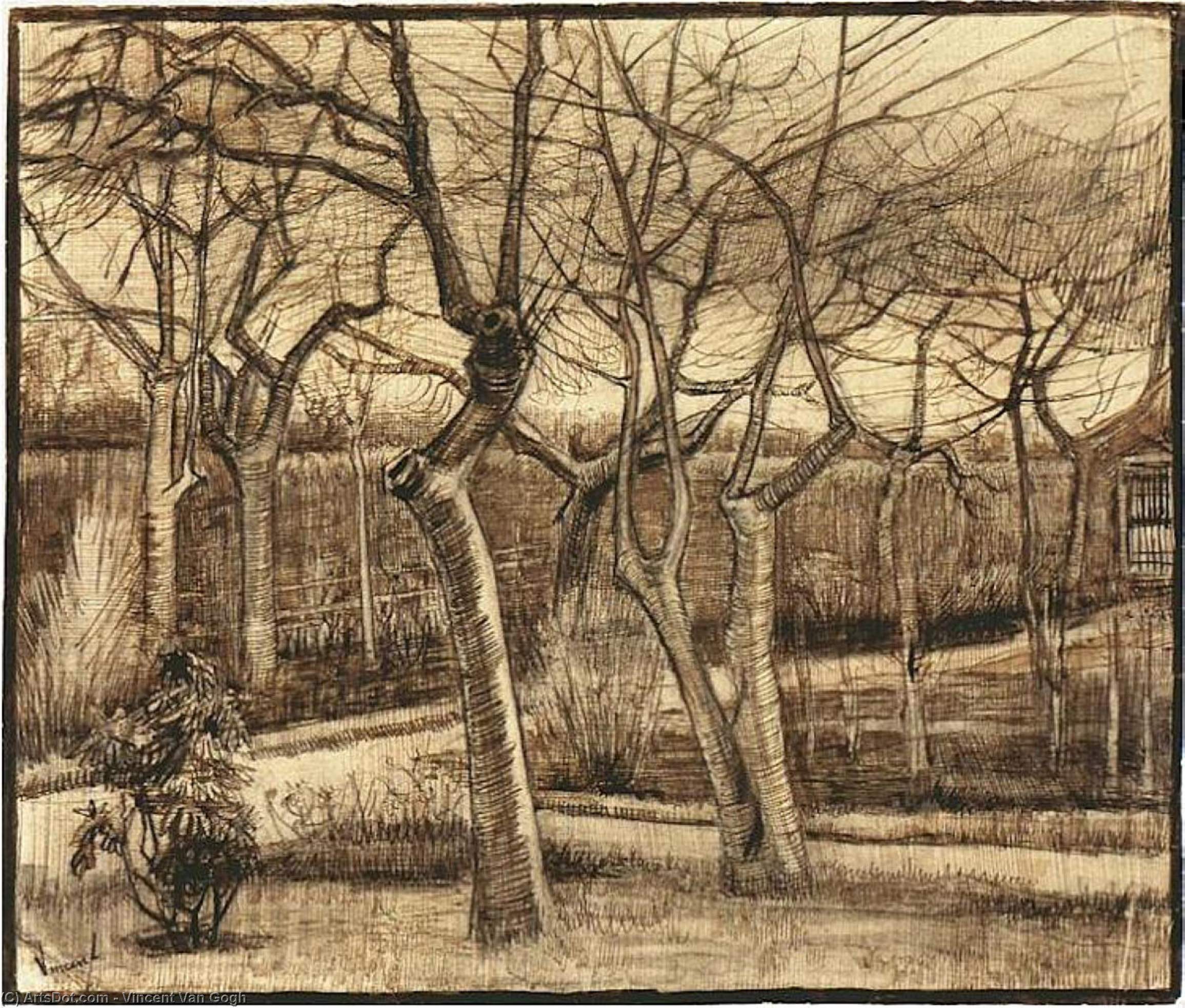 WikiOO.org - 百科事典 - 絵画、アートワーク Vincent Van Gogh - 牧師 庭