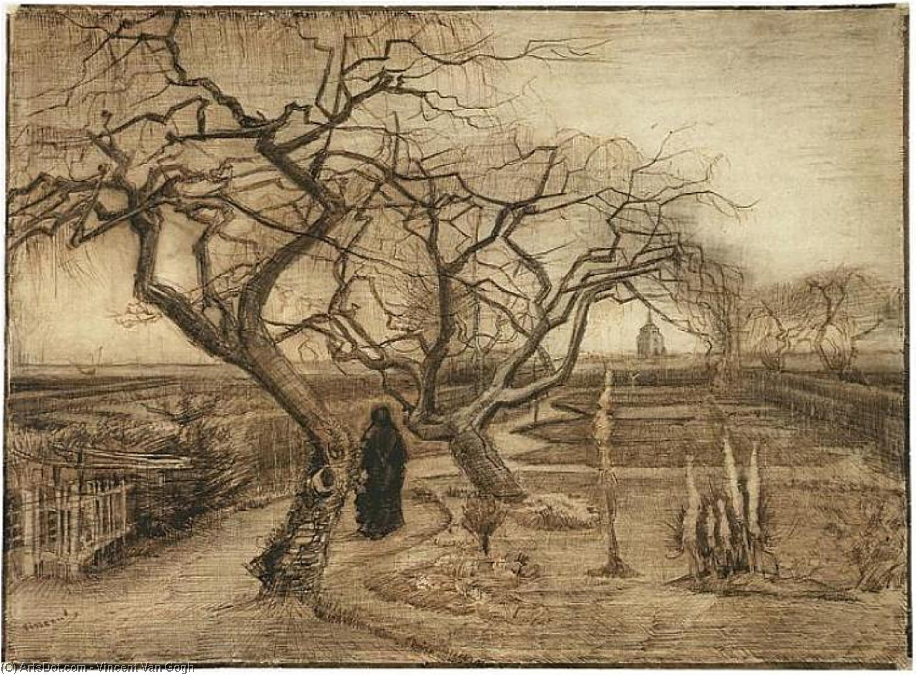 WikiOO.org - Encyclopedia of Fine Arts - Lukisan, Artwork Vincent Van Gogh - Winter Garden