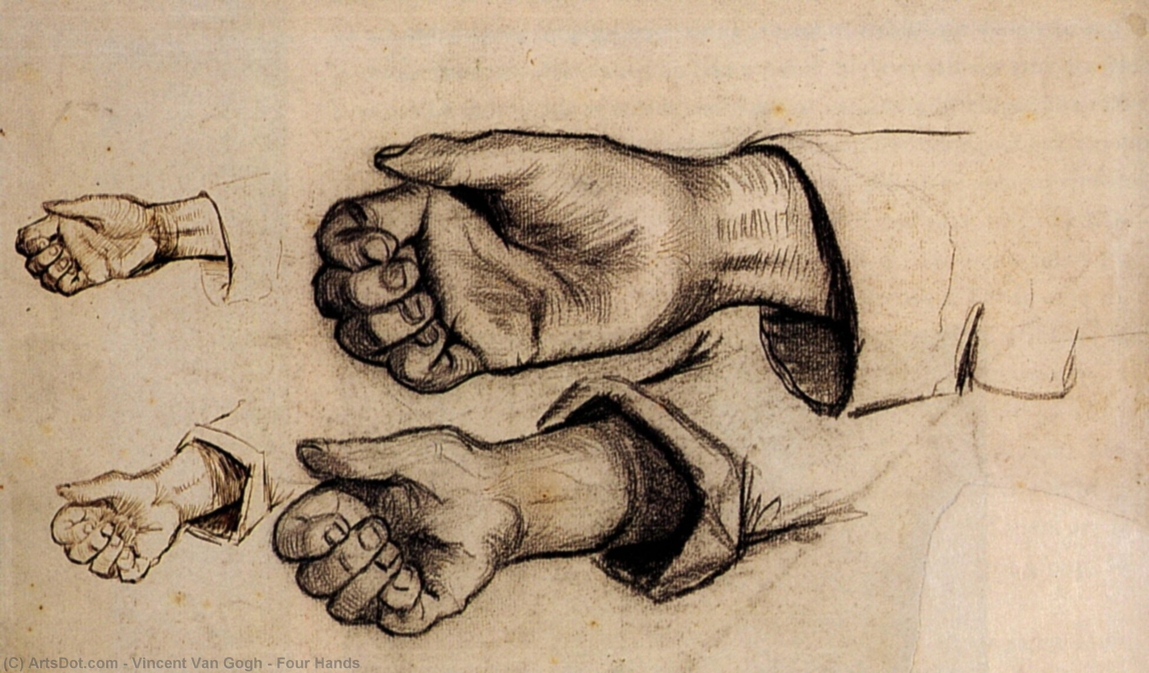 WikiOO.org - 百科事典 - 絵画、アートワーク Vincent Van Gogh - 四つ 手