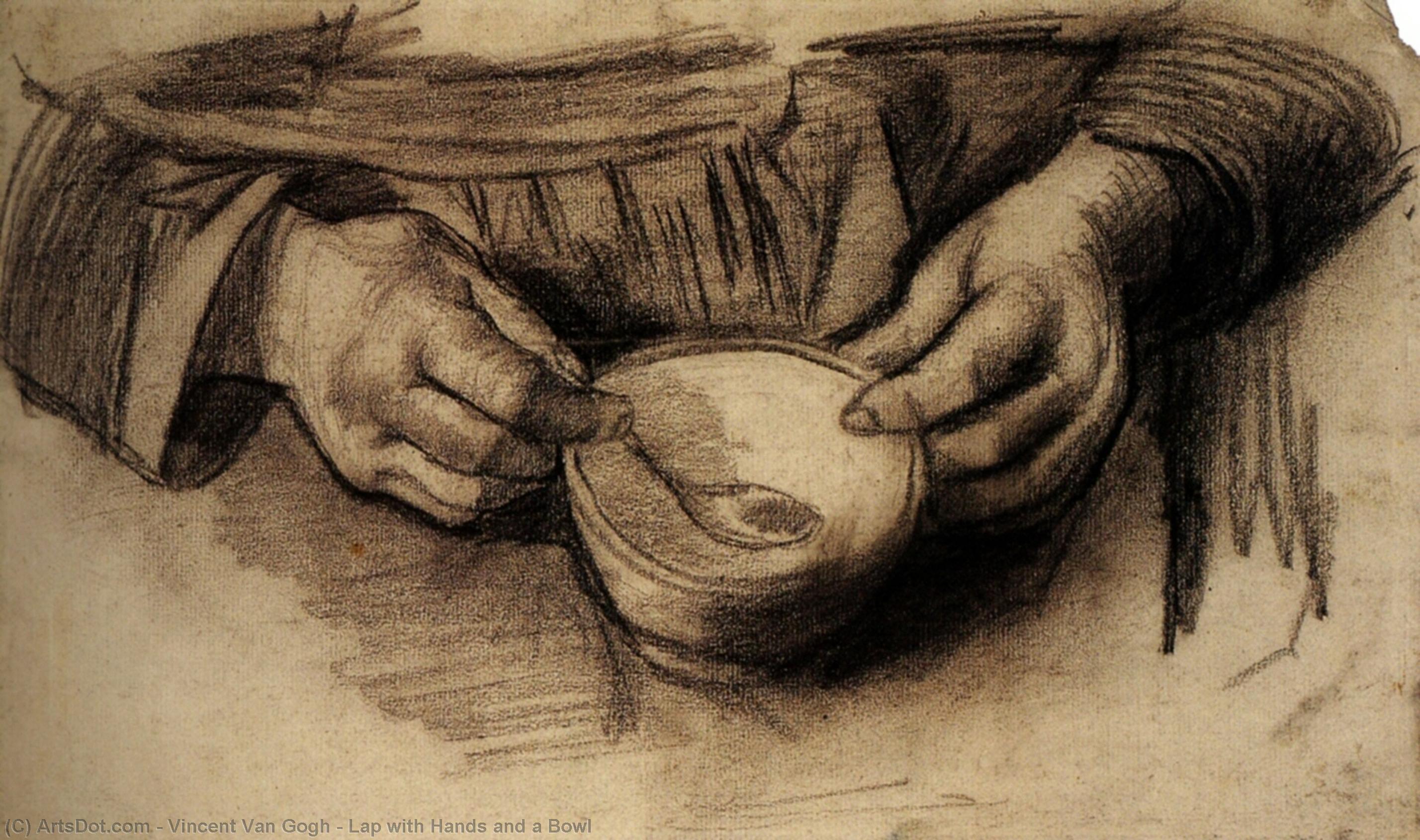 WikiOO.org - Encyclopedia of Fine Arts - Lukisan, Artwork Vincent Van Gogh - Lap with Hands and a Bowl