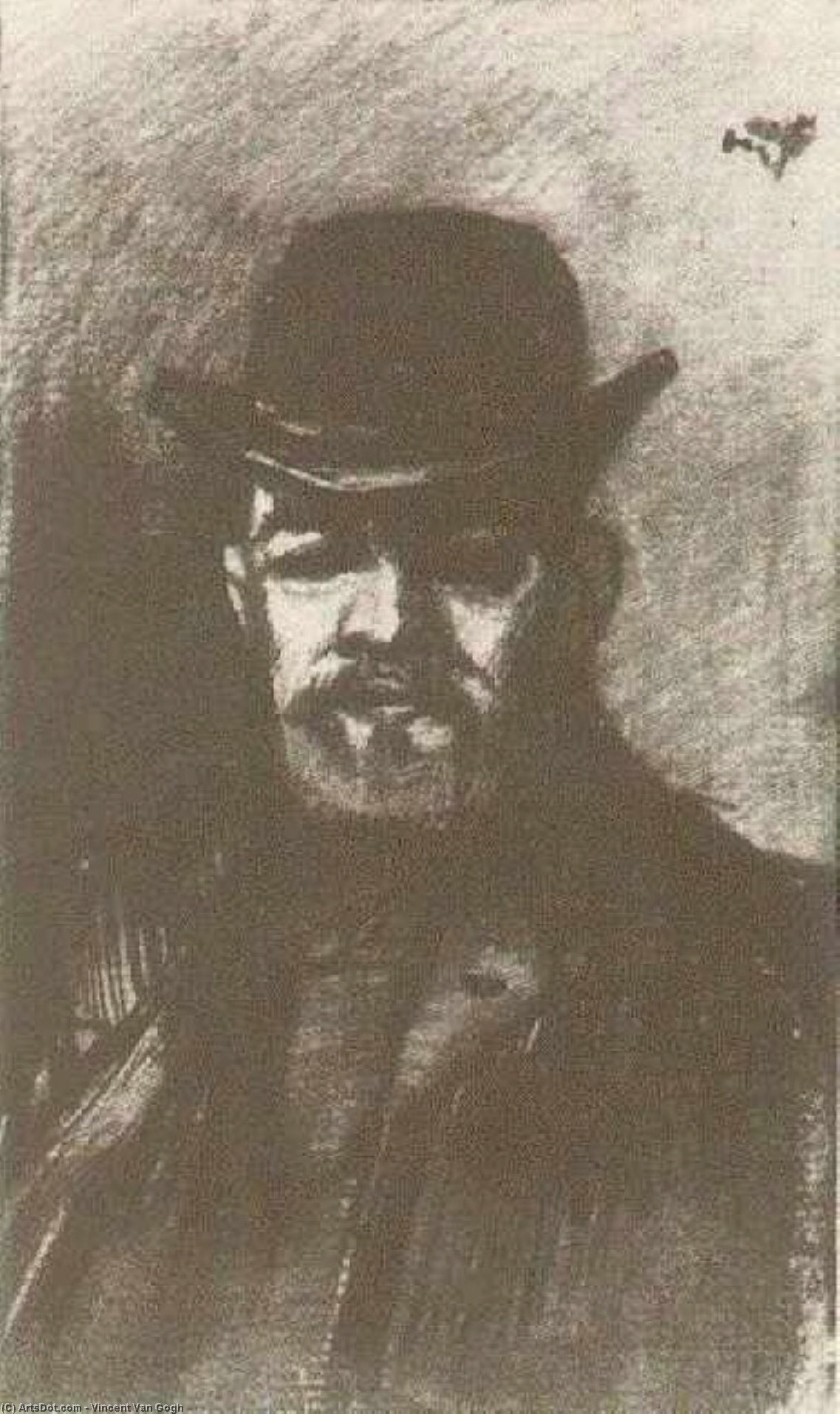WikiOO.org - Encyclopedia of Fine Arts - Lukisan, Artwork Vincent Van Gogh - Man with Bowler