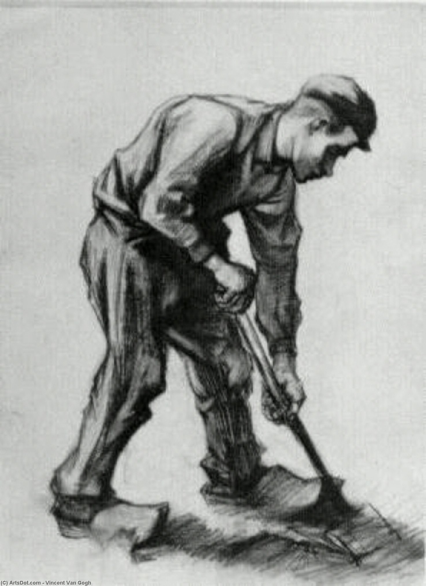 WikiOO.org - Encyclopedia of Fine Arts - Lukisan, Artwork Vincent Van Gogh - Peasant Boy, Digging