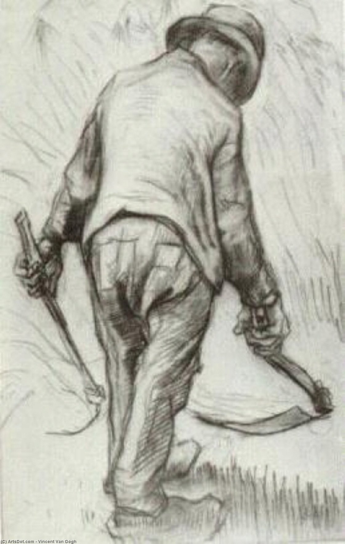 WikiOO.org - Енциклопедия за изящни изкуства - Живопис, Произведения на изкуството Vincent Van Gogh - Peasant with Sickle, Seen from the Back