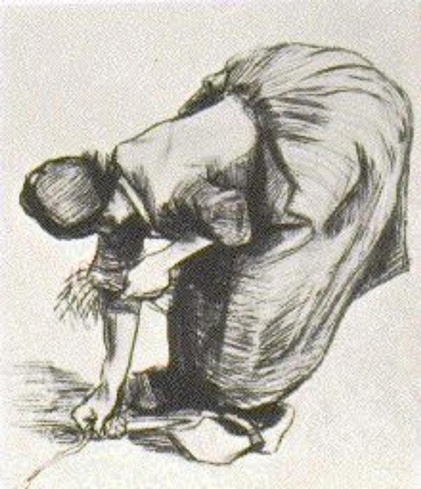 WikiOO.org - Encyclopedia of Fine Arts - Lukisan, Artwork Vincent Van Gogh - Peasant Woman Gleaning